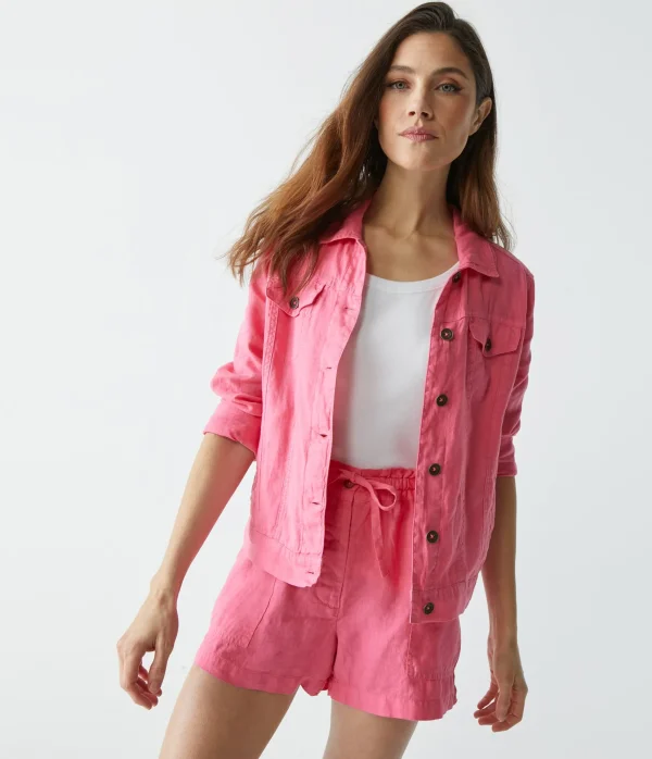 Michael Stars Jean Linen Jacket- Blazers, Jackets & Outerwear
