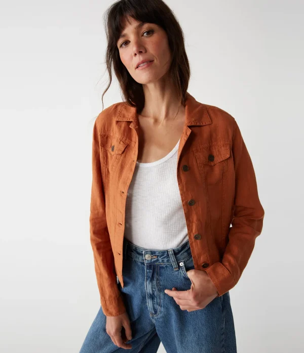Michael Stars Jean Linen Jacket- Blazers, Jackets & Outerwear