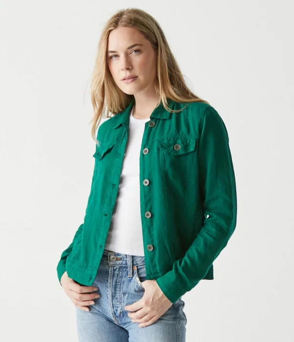 Michael Stars Jean Linen Jacket- Blazers, Jackets & Outerwear