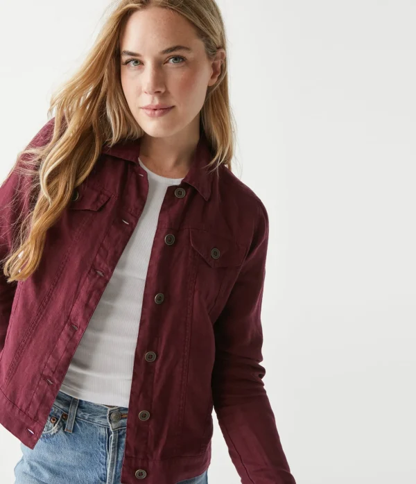 Michael Stars Jean Linen Jacket- Blazers, Jackets & Outerwear