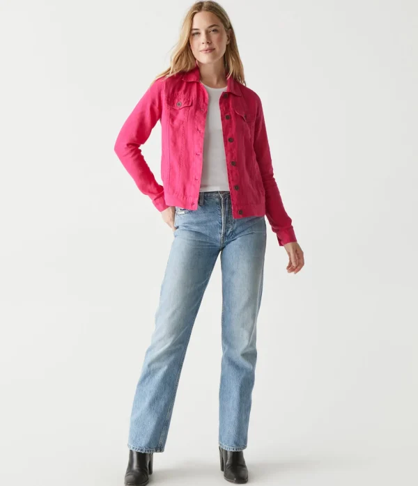 Michael Stars Jean Linen Jacket- Blazers, Jackets & Outerwear