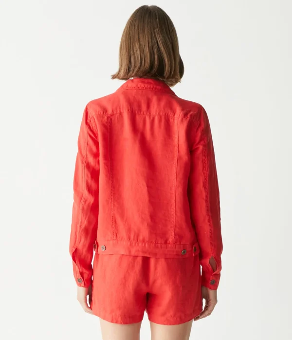 Michael Stars Jean Linen Jacket- Blazers, Jackets & Outerwear