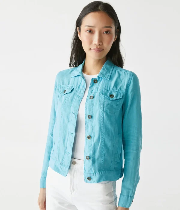 Michael Stars Jean Linen Jacket- Blazers, Jackets & Outerwear