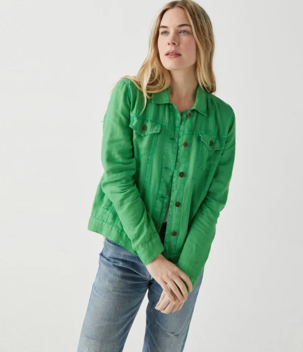 Michael Stars Jean Linen Jacket- Blazers, Jackets & Outerwear
