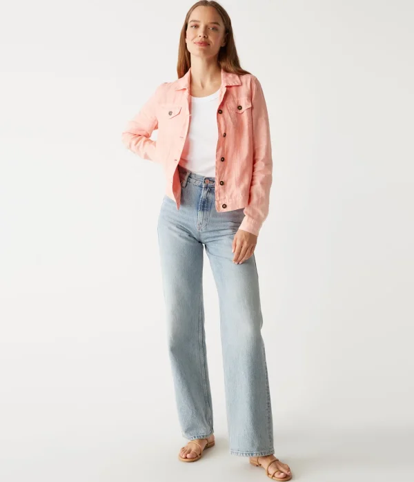 Michael Stars Jean Linen Jacket- Blazers, Jackets & Outerwear