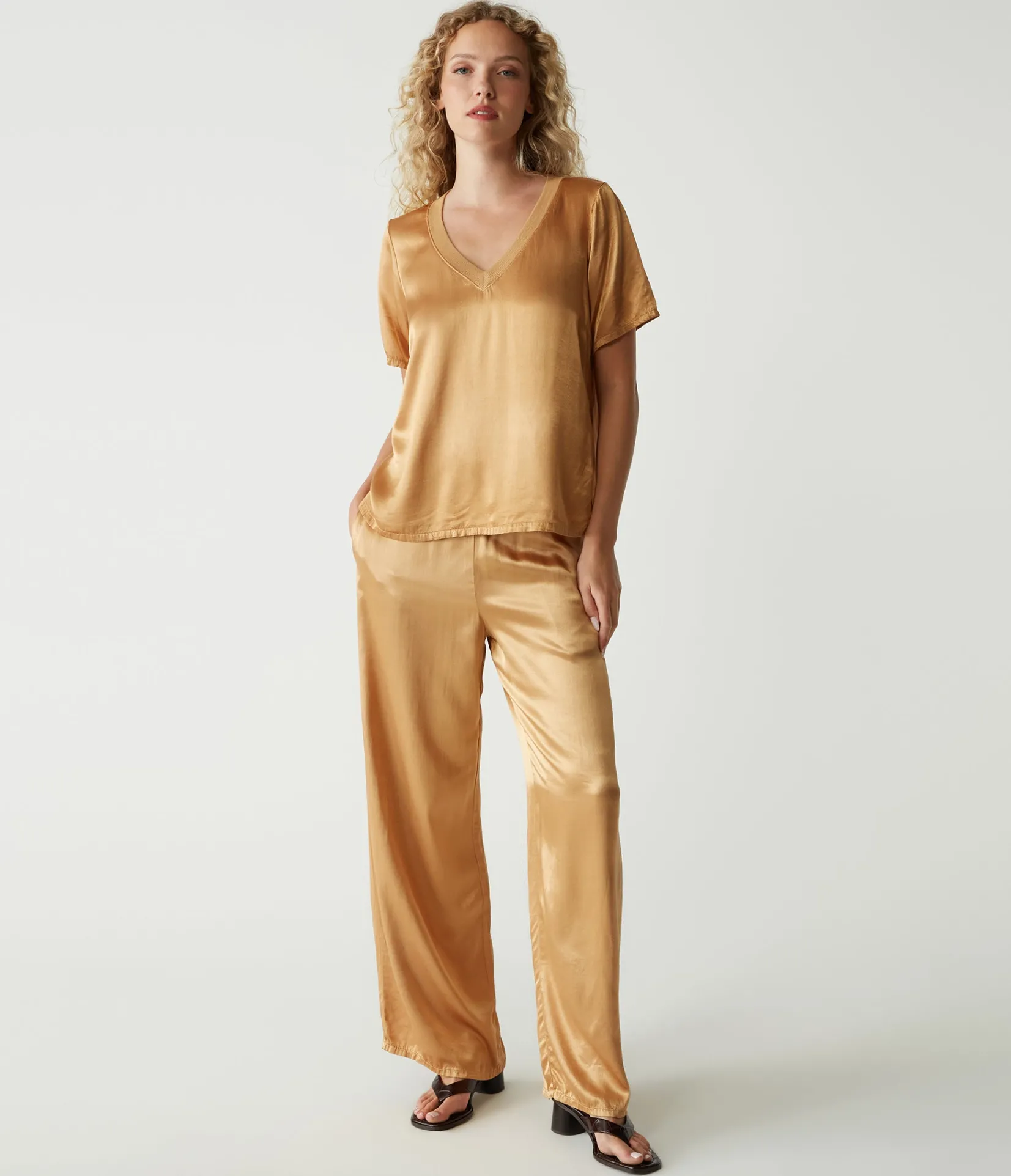 jodi_satin_vneck_top_1.webp Michael Stars Jodi Satin V-Neck Top- Tops, Blouses & Shirts
