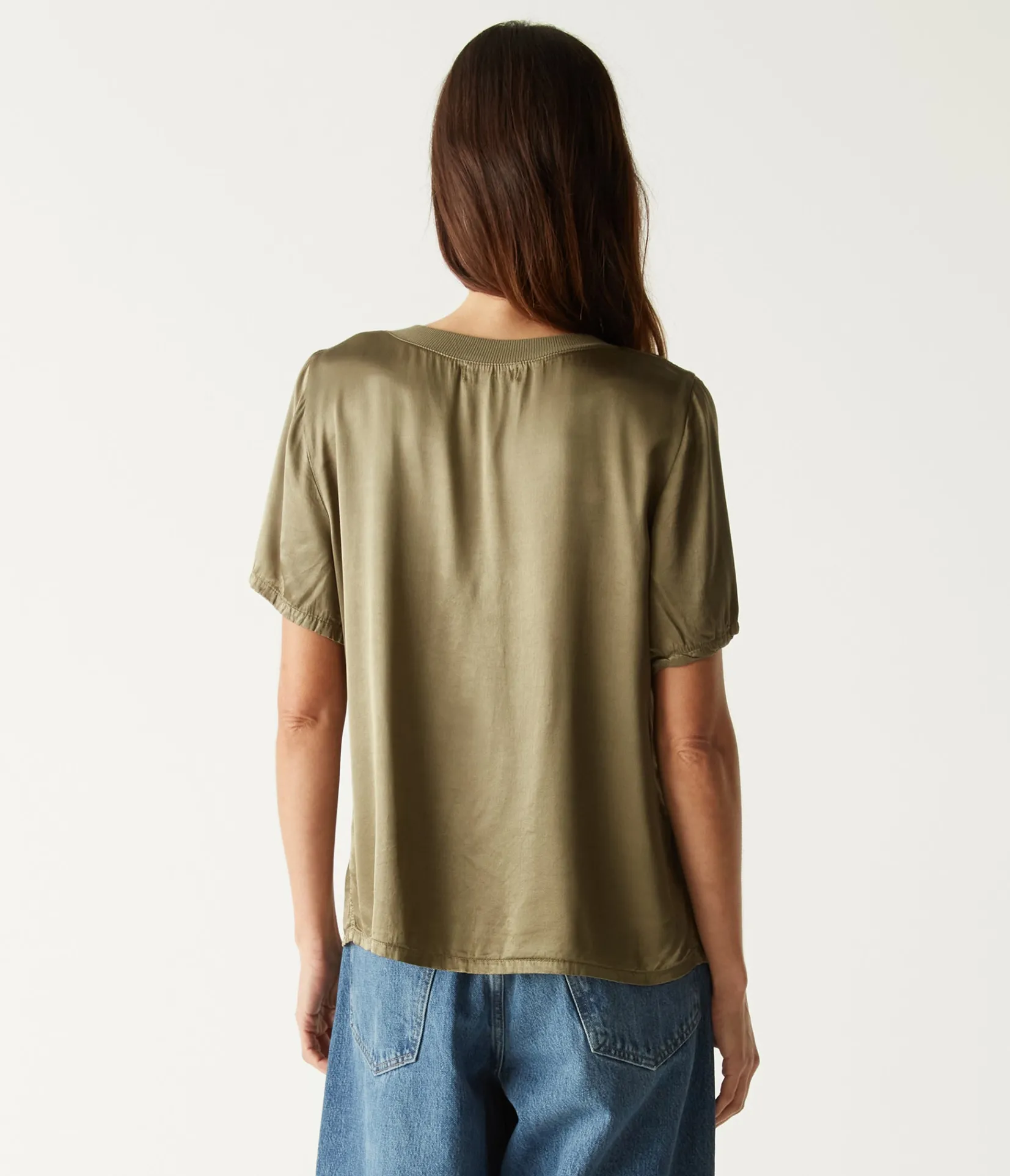 jodi_satin_vneck_top_11.webp Michael Stars Jodi Satin V-Neck Top- Tops, Blouses & Shirts