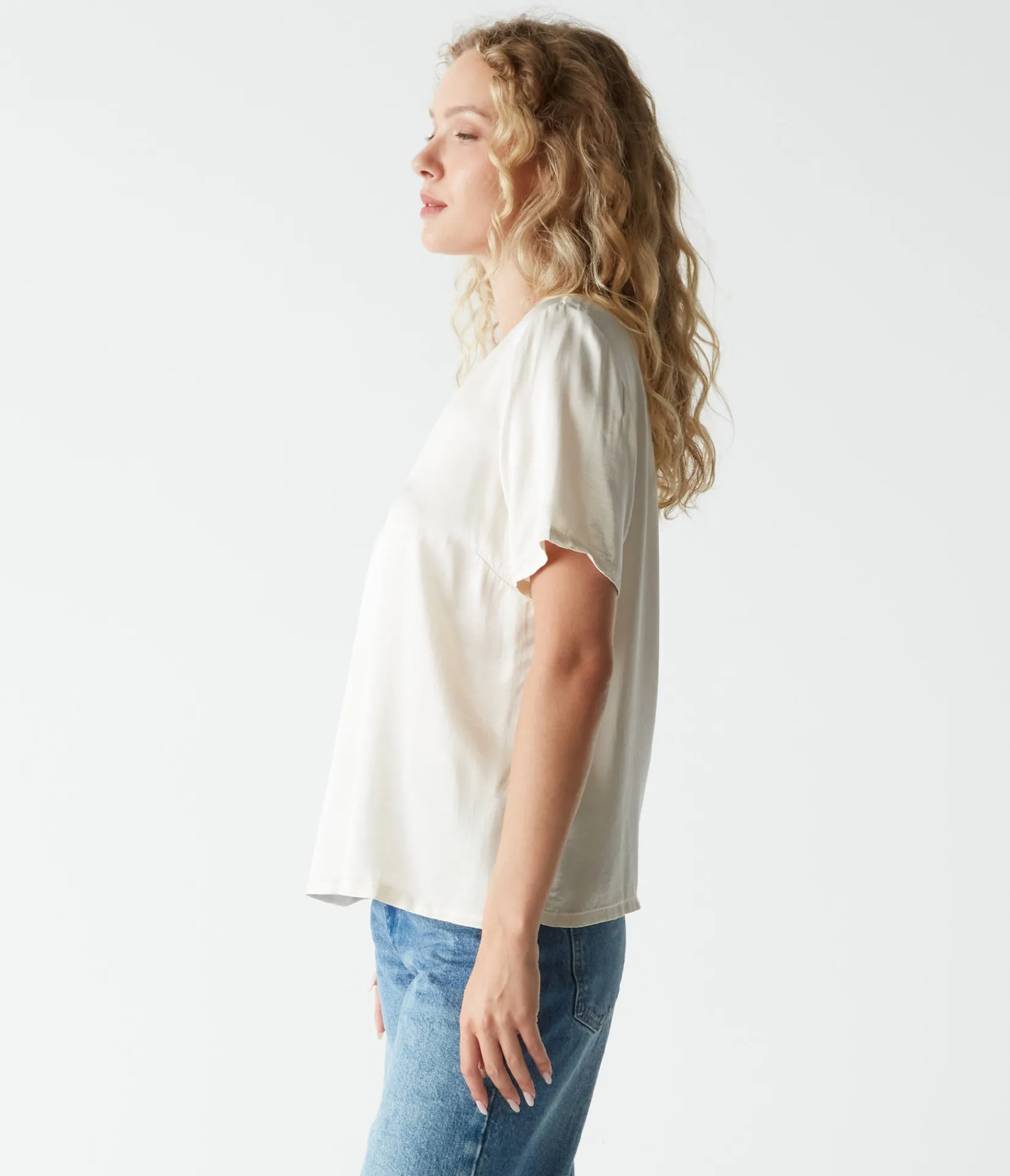 jodi_satin_vneck_top_6.webp Michael Stars Jodi Satin V-Neck Top- Tops, Blouses & Shirts