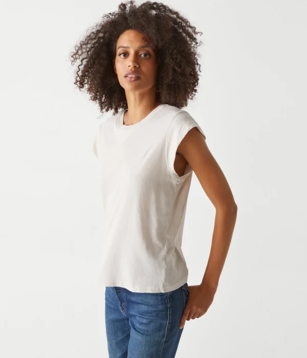 Michael Stars Joey Power Shoulder Tee- T-Shirts