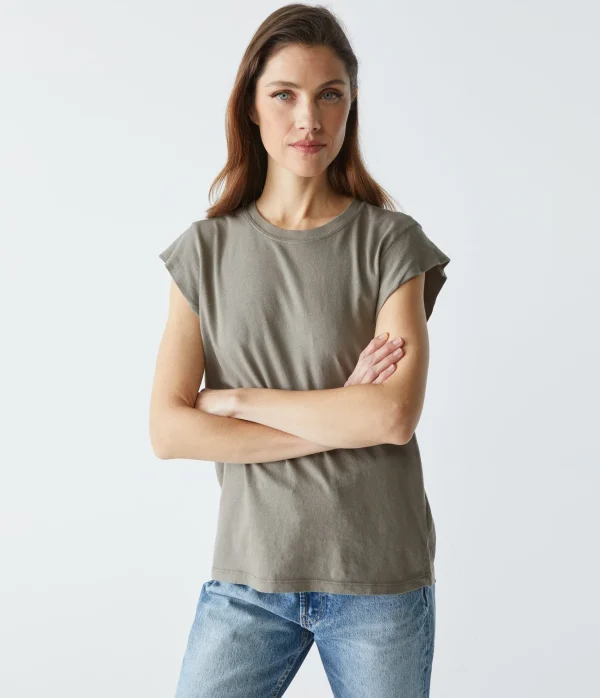 Michael Stars Joey Power Shoulder Tee- T-Shirts