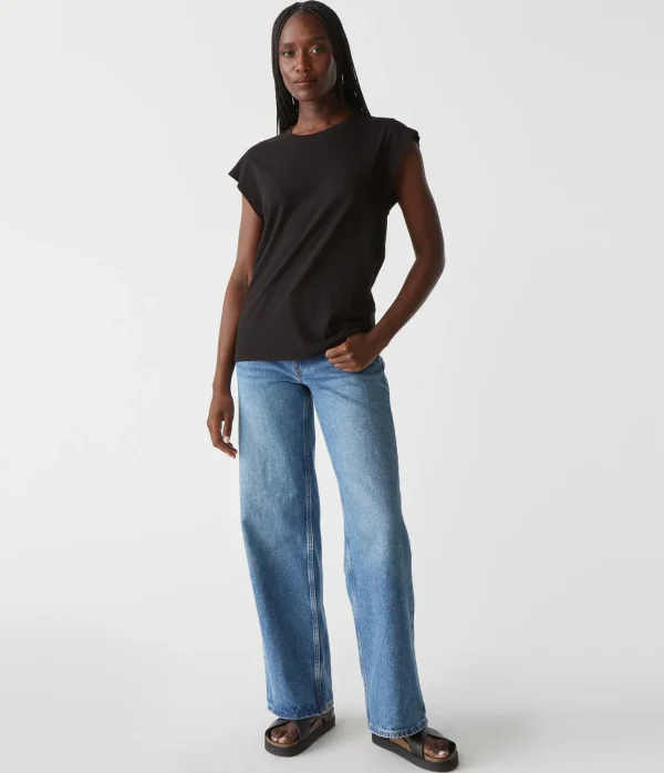 Michael Stars Joey Power Shoulder Tee- T-Shirts