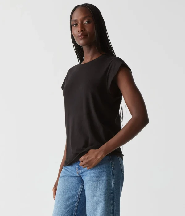 Michael Stars Joey Power Shoulder Tee- T-Shirts