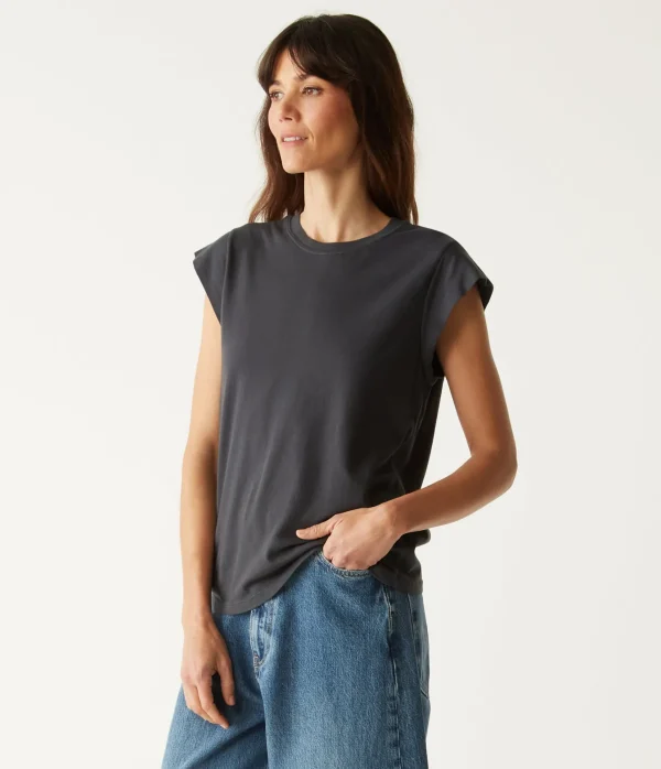 Michael Stars Joey Power Shoulder Tee- T-Shirts