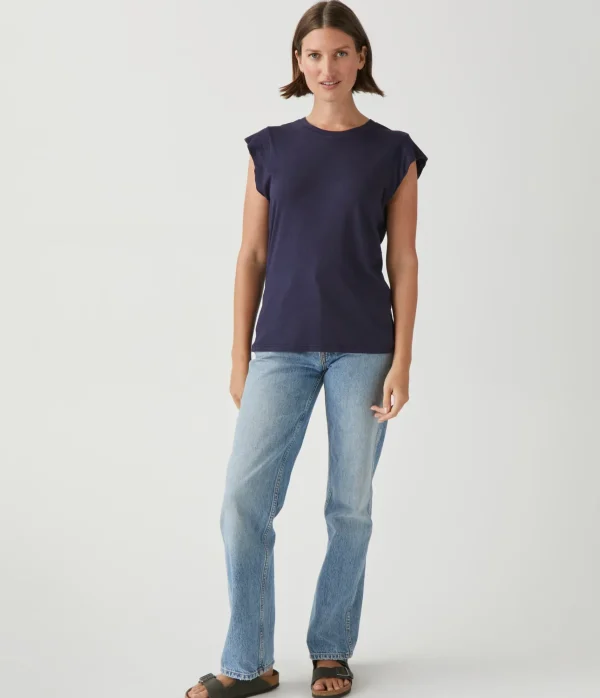 Michael Stars Joey Power Shoulder Tee- T-Shirts