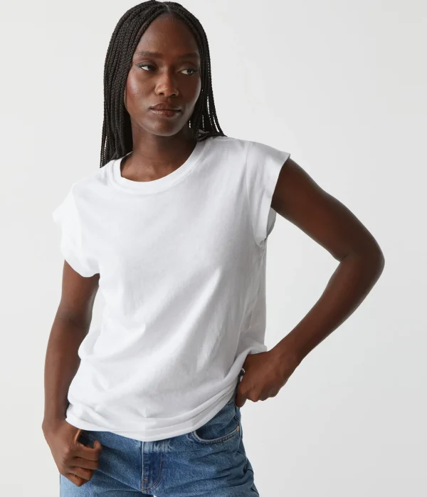 Michael Stars Joey Power Shoulder Tee- T-Shirts