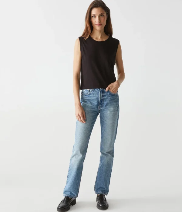 Michael Stars Johnnie Cropped Muscle Tank- Tank Tops
