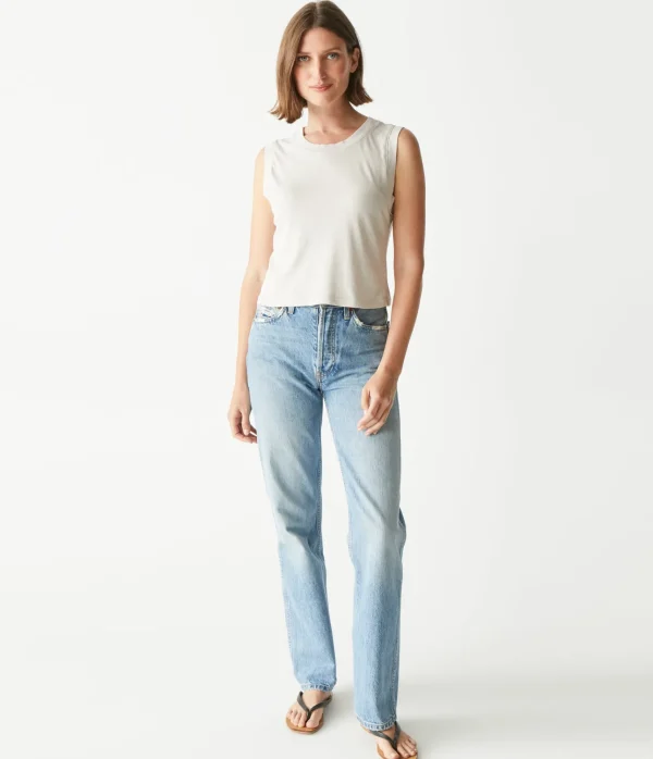 Michael Stars Johnnie Cropped Muscle Tank- Tank Tops
