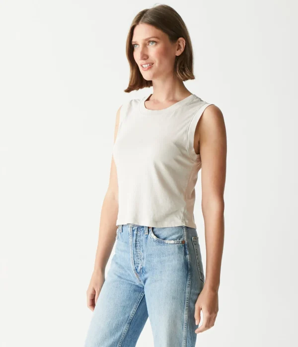 Michael Stars Johnnie Cropped Muscle Tank- Tank Tops