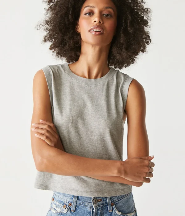 Michael Stars Johnnie Cropped Muscle Tank- Tank Tops