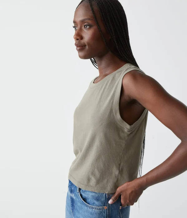 Michael Stars Johnnie Cropped Muscle Tank- Tank Tops