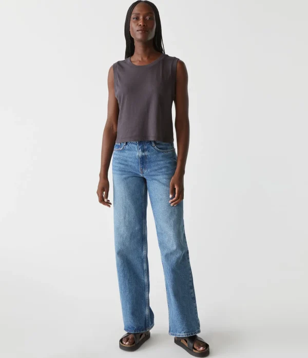 Michael Stars Johnnie Cropped Muscle Tank- Tank Tops