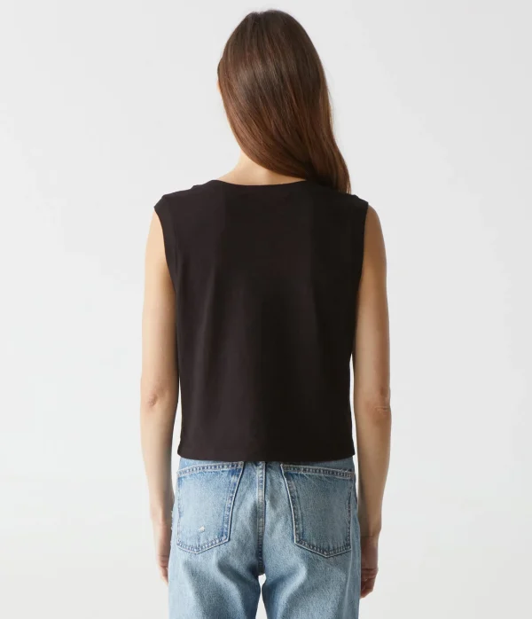 Michael Stars Johnnie Cropped Muscle Tank- Tank Tops