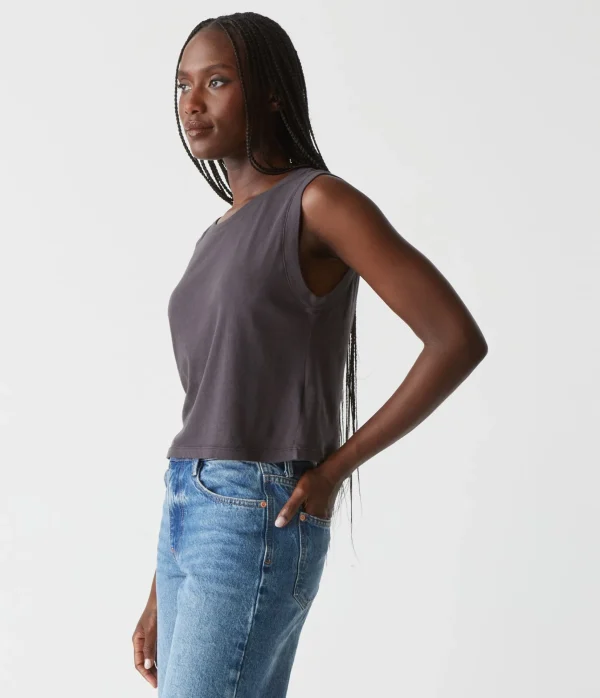 Michael Stars Johnnie Cropped Muscle Tank- Tank Tops