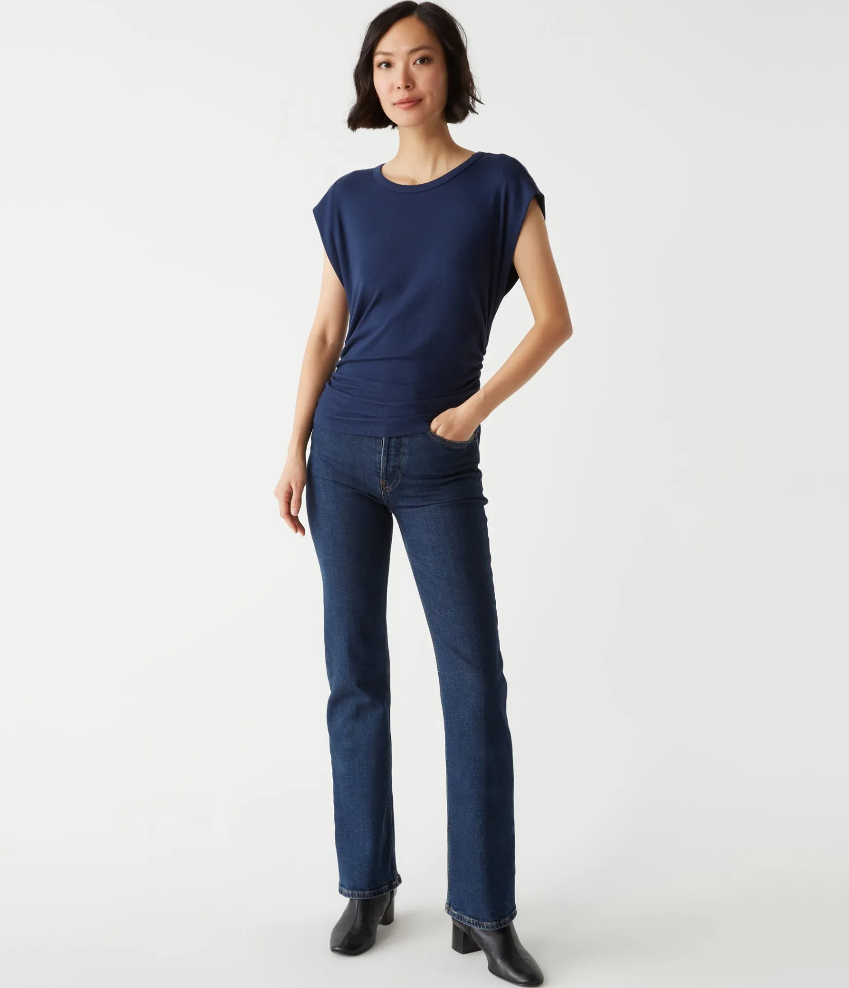 joni_power_shoulder_tee_1.webp Michael Stars Joni Power Shoulder Tee- Tops, Blouses & Shirts | T-Shirts