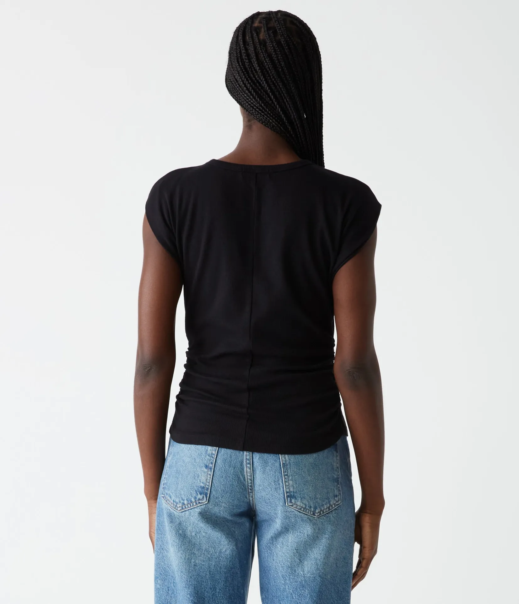 joni_power_shoulder_tee_11.webp Michael Stars Joni Power Shoulder Tee- Tops, Blouses & Shirts | T-Shirts