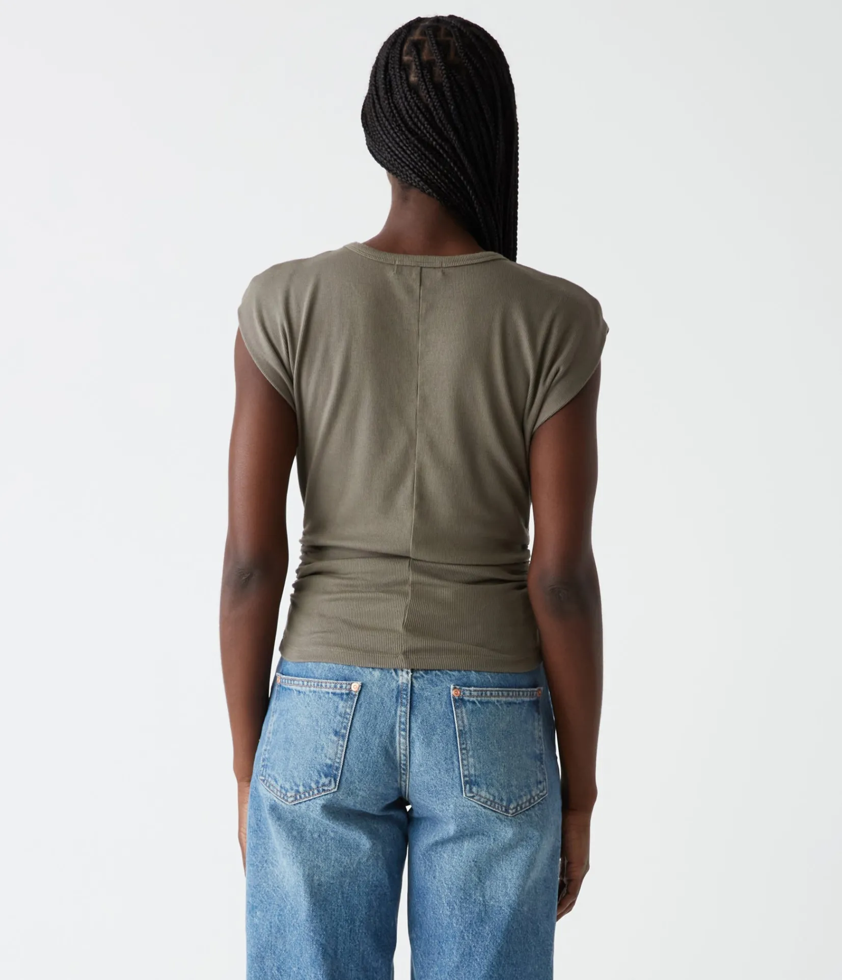 joni_power_shoulder_tee_23.webp Michael Stars Joni Power Shoulder Tee- Tops, Blouses & Shirts | T-Shirts