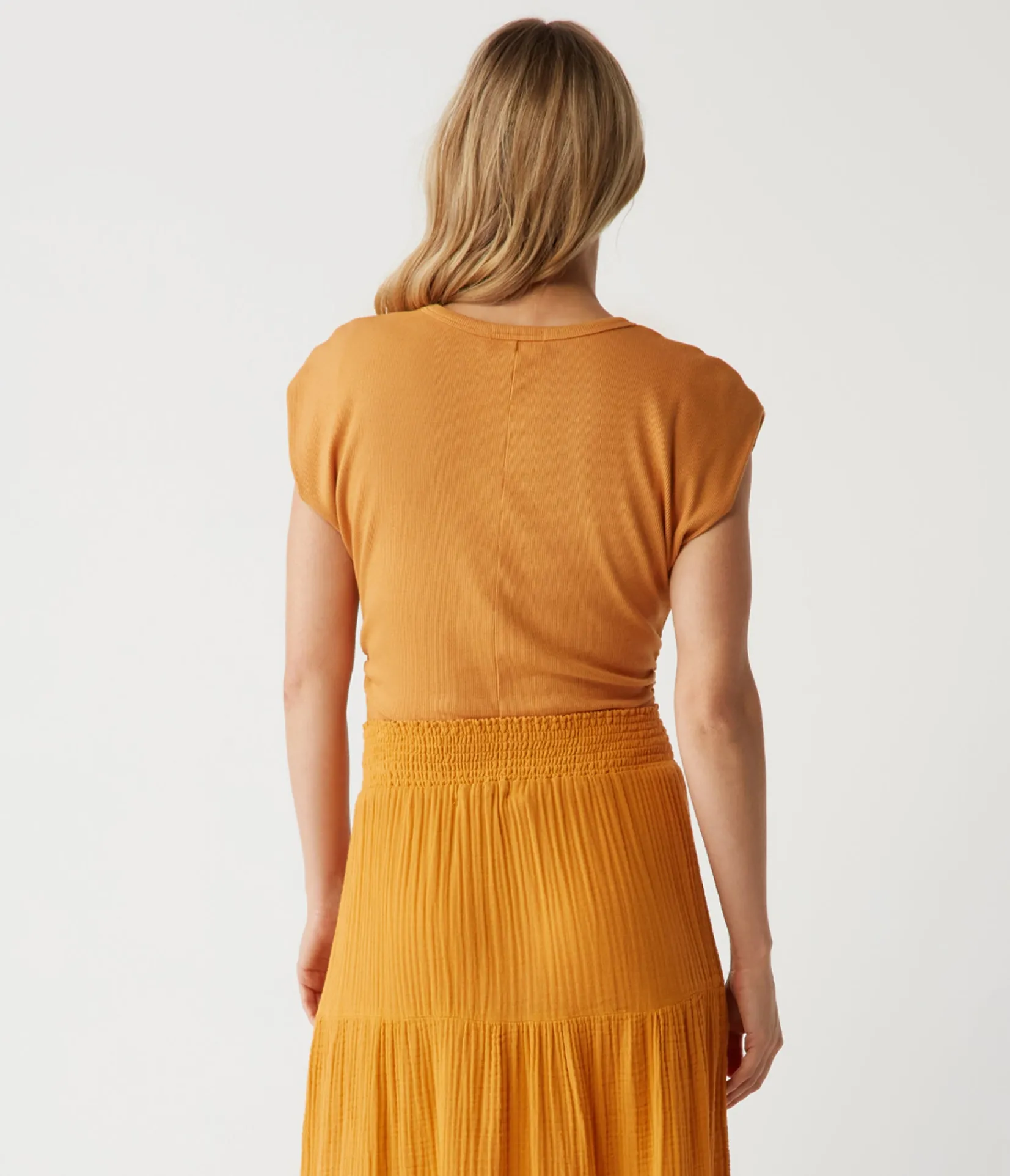 joni_power_shoulder_tee_27.webp Michael Stars Joni Power Shoulder Tee- Tops, Blouses & Shirts | T-Shirts