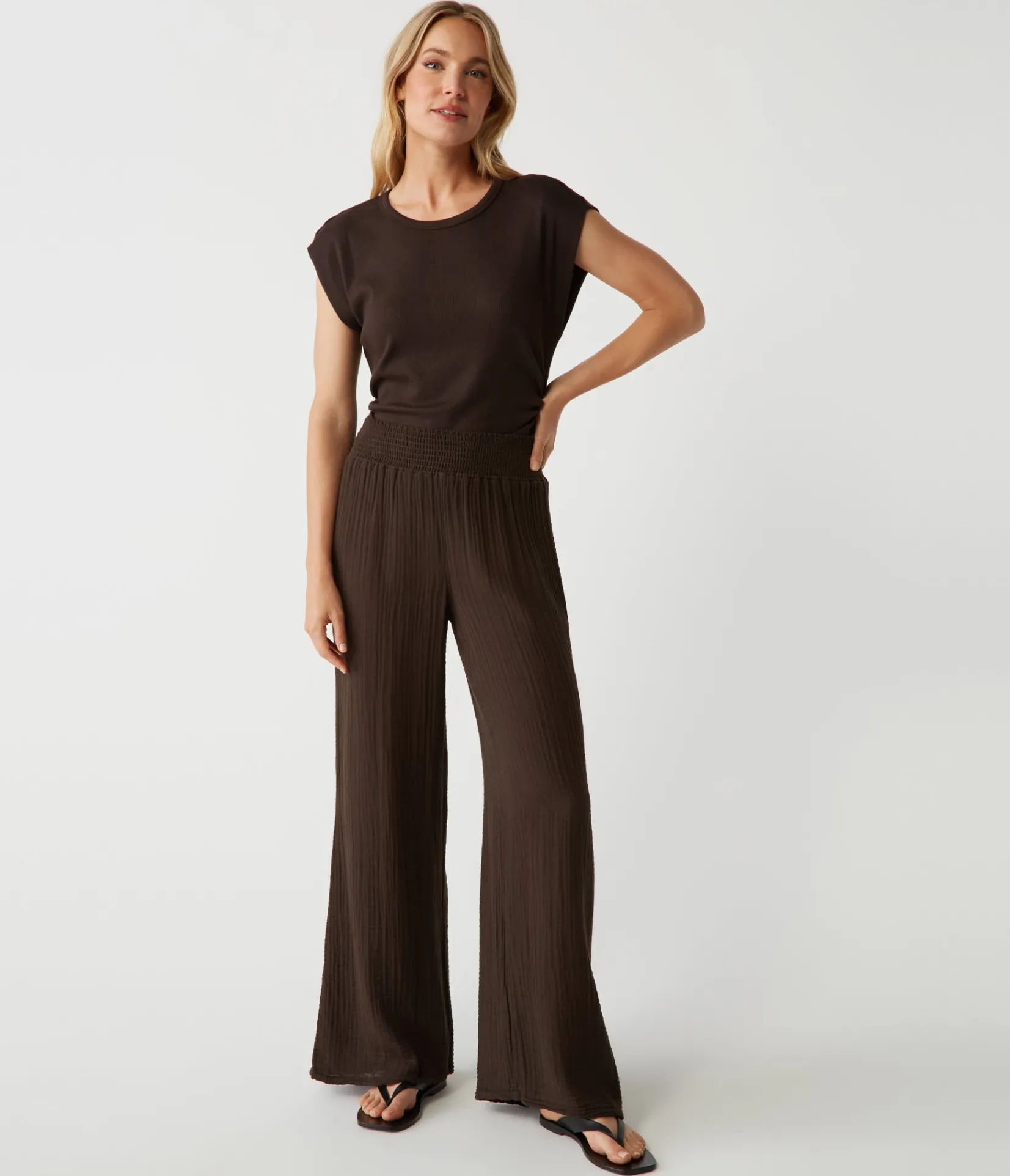joni_power_shoulder_tee_37.webp Michael Stars Joni Power Shoulder Tee- Tops, Blouses & Shirts | T-Shirts