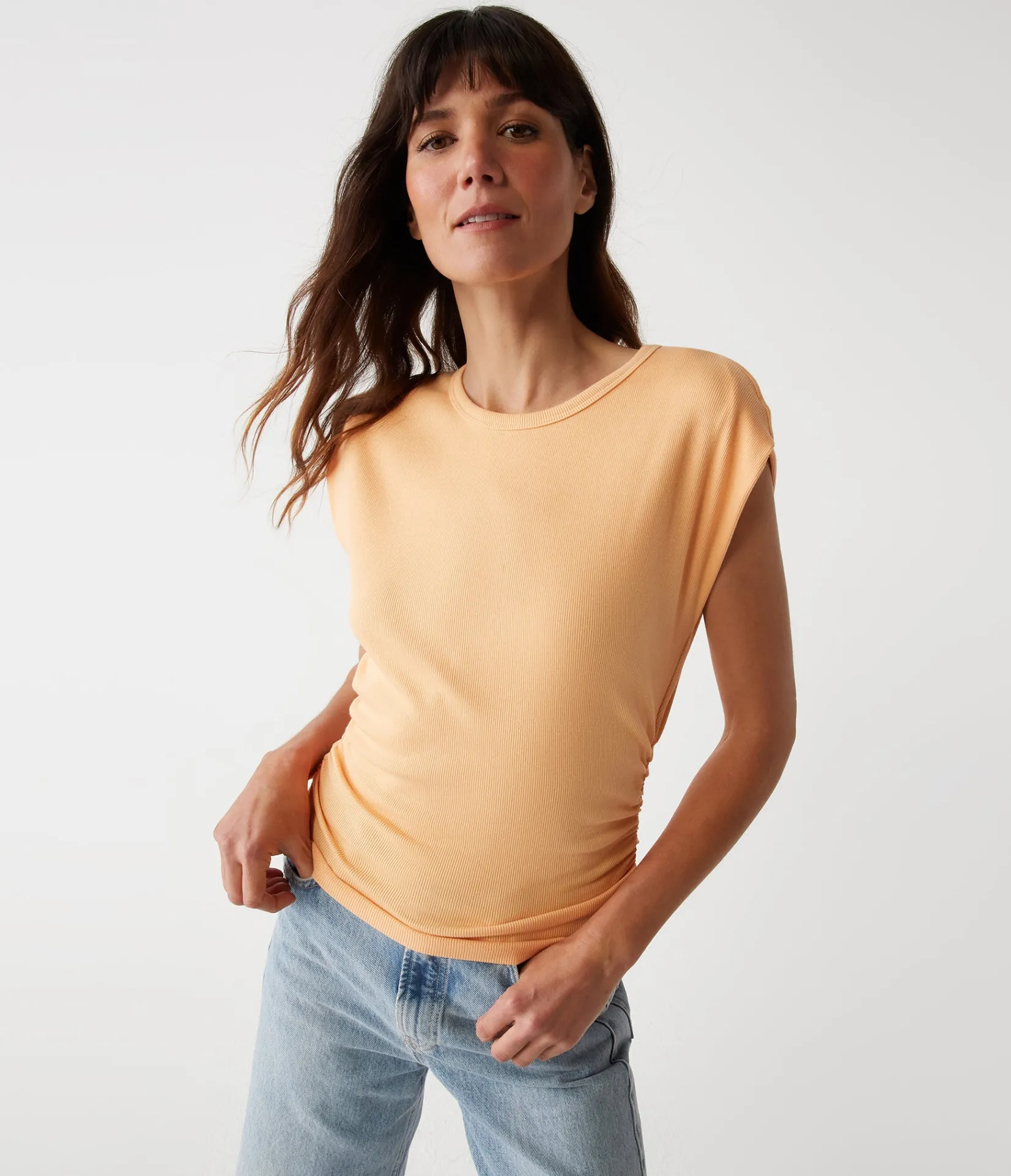 joni_power_shoulder_tee_60.webp Michael Stars Joni Power Shoulder Tee- Tops, Blouses & Shirts | T-Shirts
