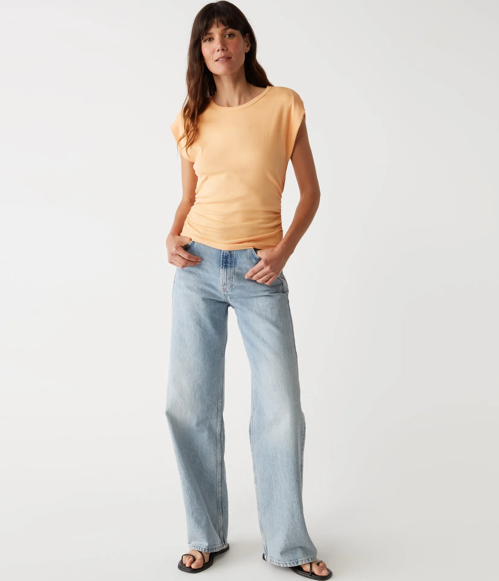 joni_power_shoulder_tee_61.webp Michael Stars Joni Power Shoulder Tee- Tops, Blouses & Shirts | T-Shirts