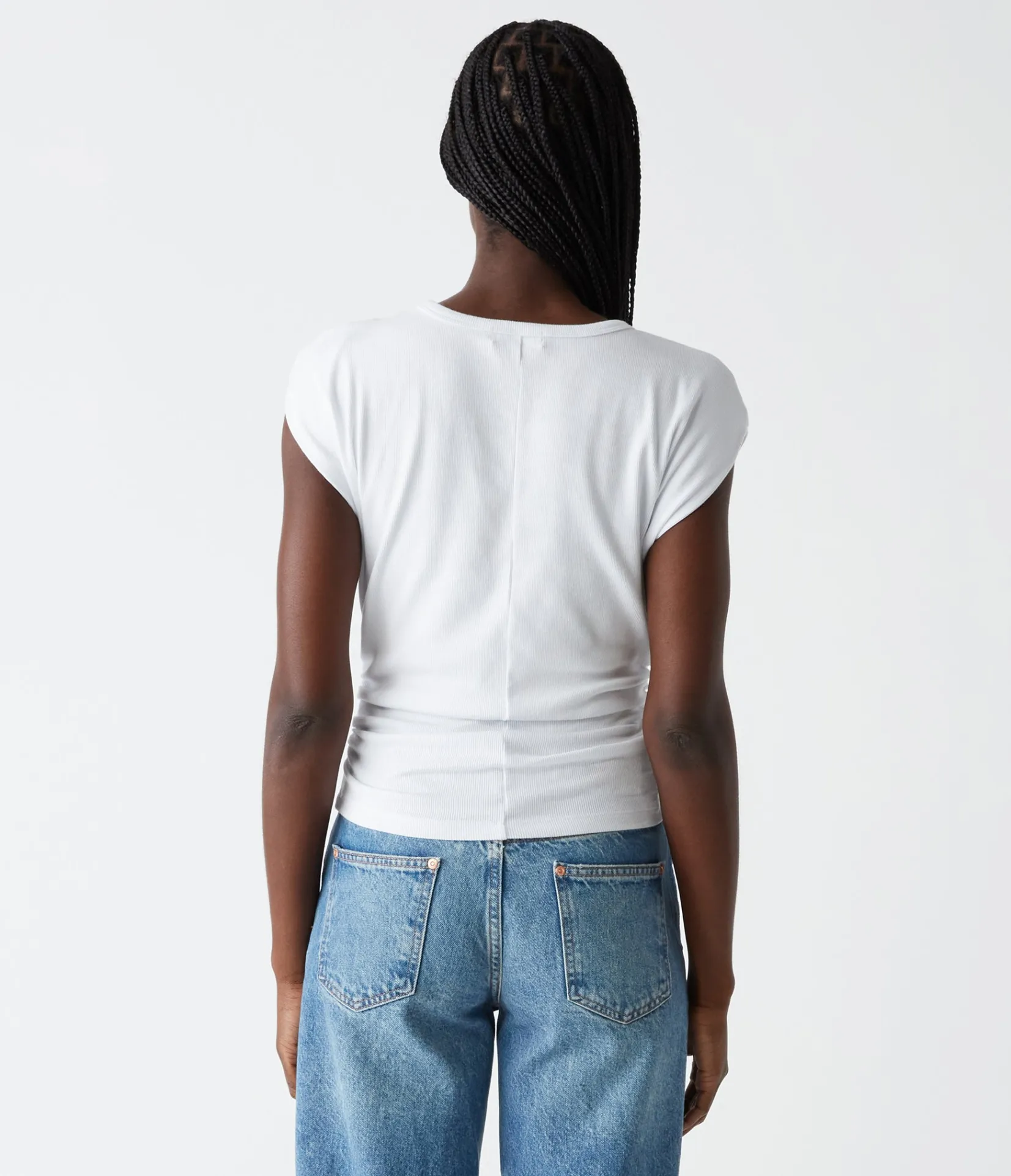 joni_power_shoulder_tee_7.webp Michael Stars Joni Power Shoulder Tee- Tops, Blouses & Shirts | T-Shirts