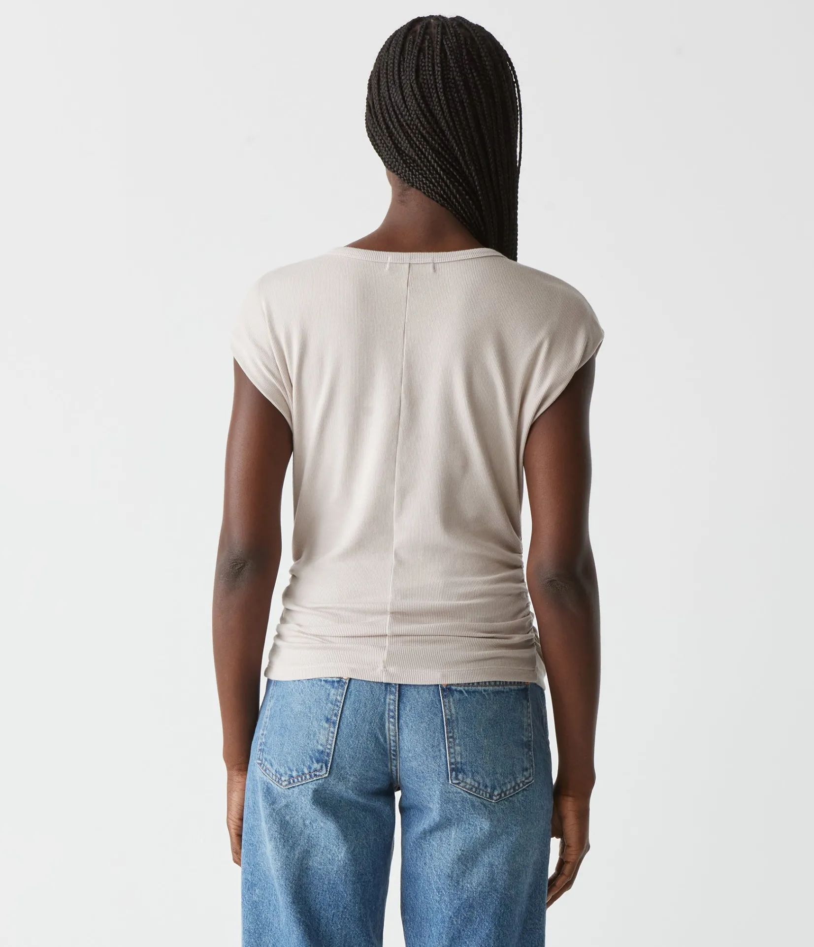 joni_power_shoulder_tee_71.webp Michael Stars Joni Power Shoulder Tee- Tops, Blouses & Shirts | T-Shirts
