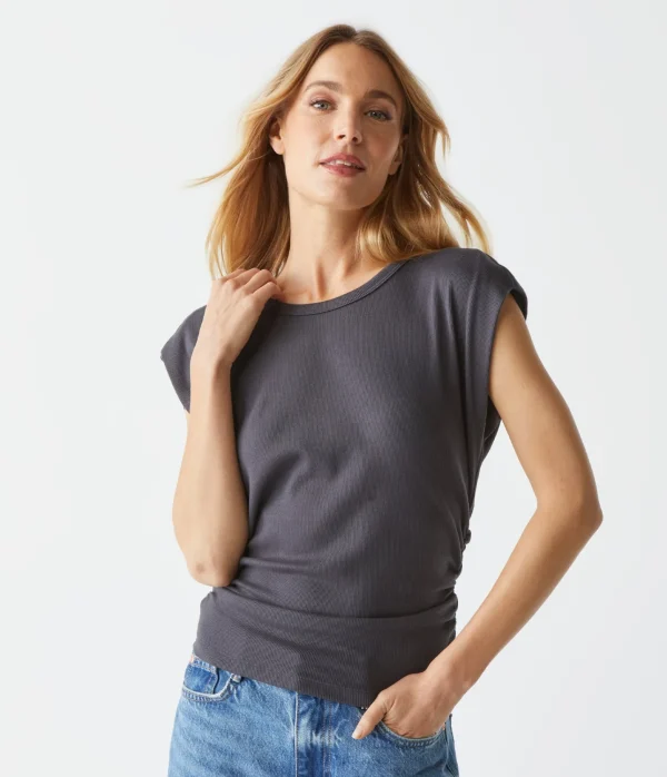 Michael Stars Joni Power Shoulder Tee- Tops, Blouses & Shirts | T-Shirts