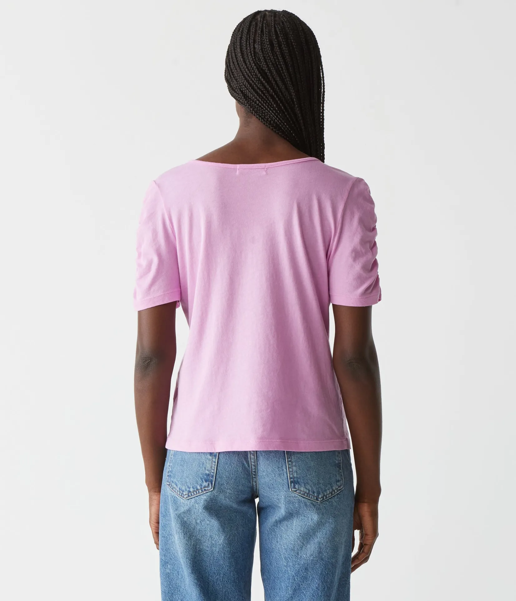 josie_ruched_sleeve_tee_15.webp Michael Stars Josie Ruched Sleeve Tee- T-Shirts