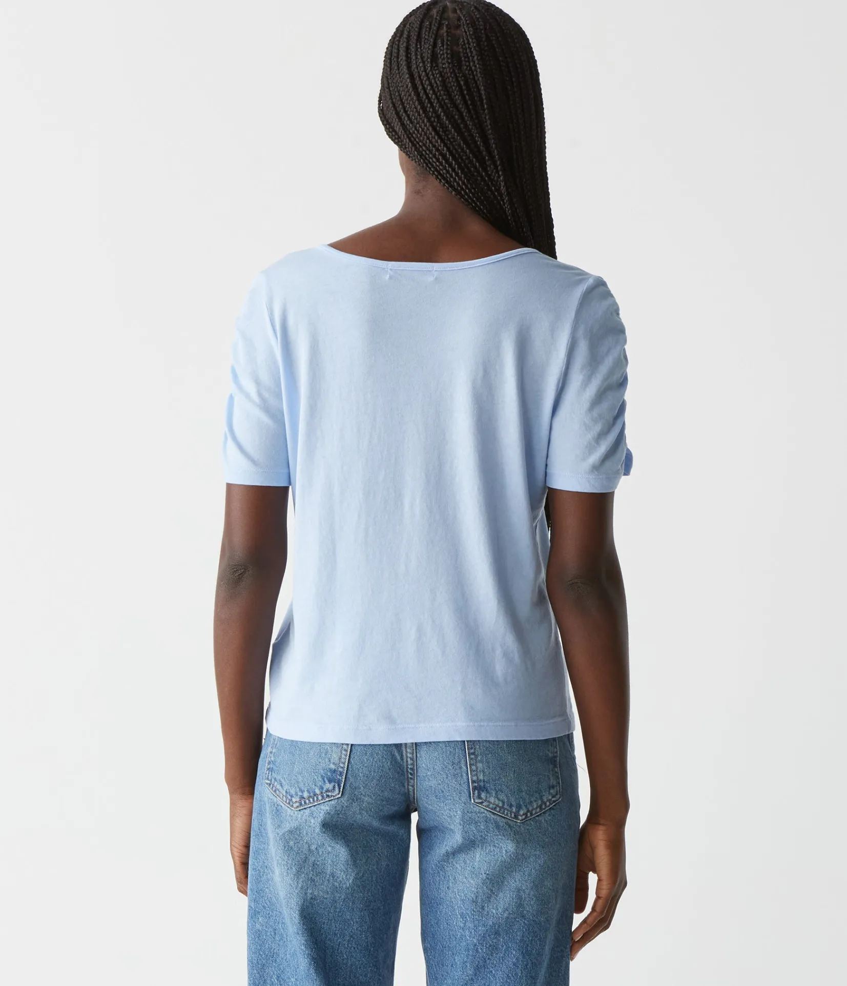 josie_ruched_sleeve_tee_7.webp Michael Stars Josie Ruched Sleeve Tee- T-Shirts