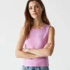 Michael Stars Kendall Cropped Tank- Tank Tops | 1x1 Cotton T-Shirts