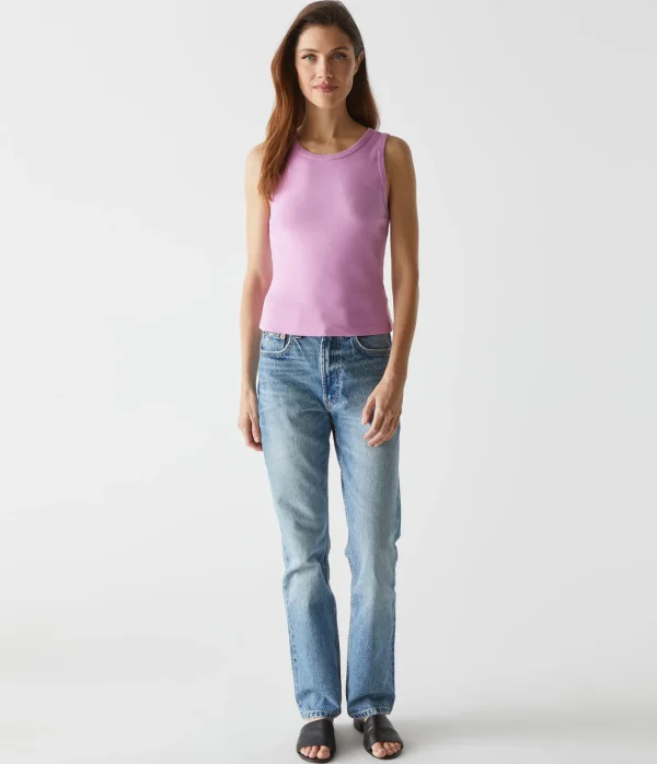 Michael Stars Kendall Cropped Tank- Tank Tops | 1x1 Cotton T-Shirts