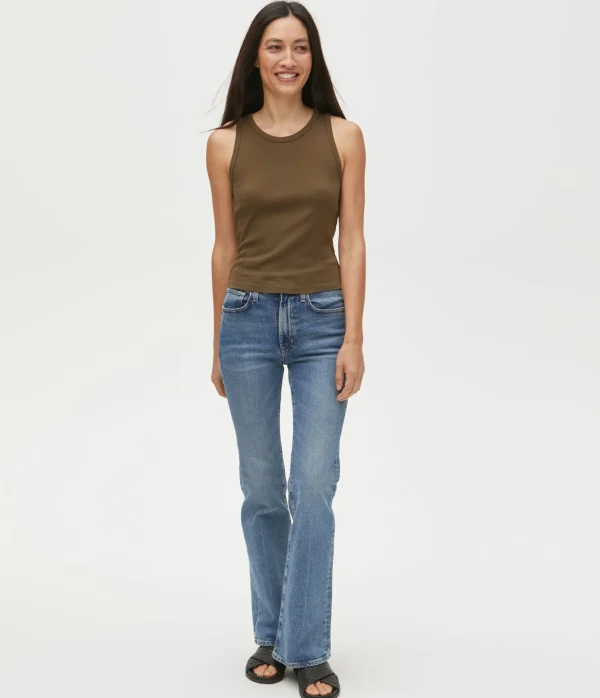 Michael Stars Kendall Cropped Tank- Tank Tops | 1x1 Cotton T-Shirts