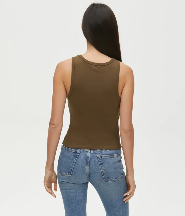 Michael Stars Kendall Cropped Tank- Tank Tops | 1x1 Cotton T-Shirts