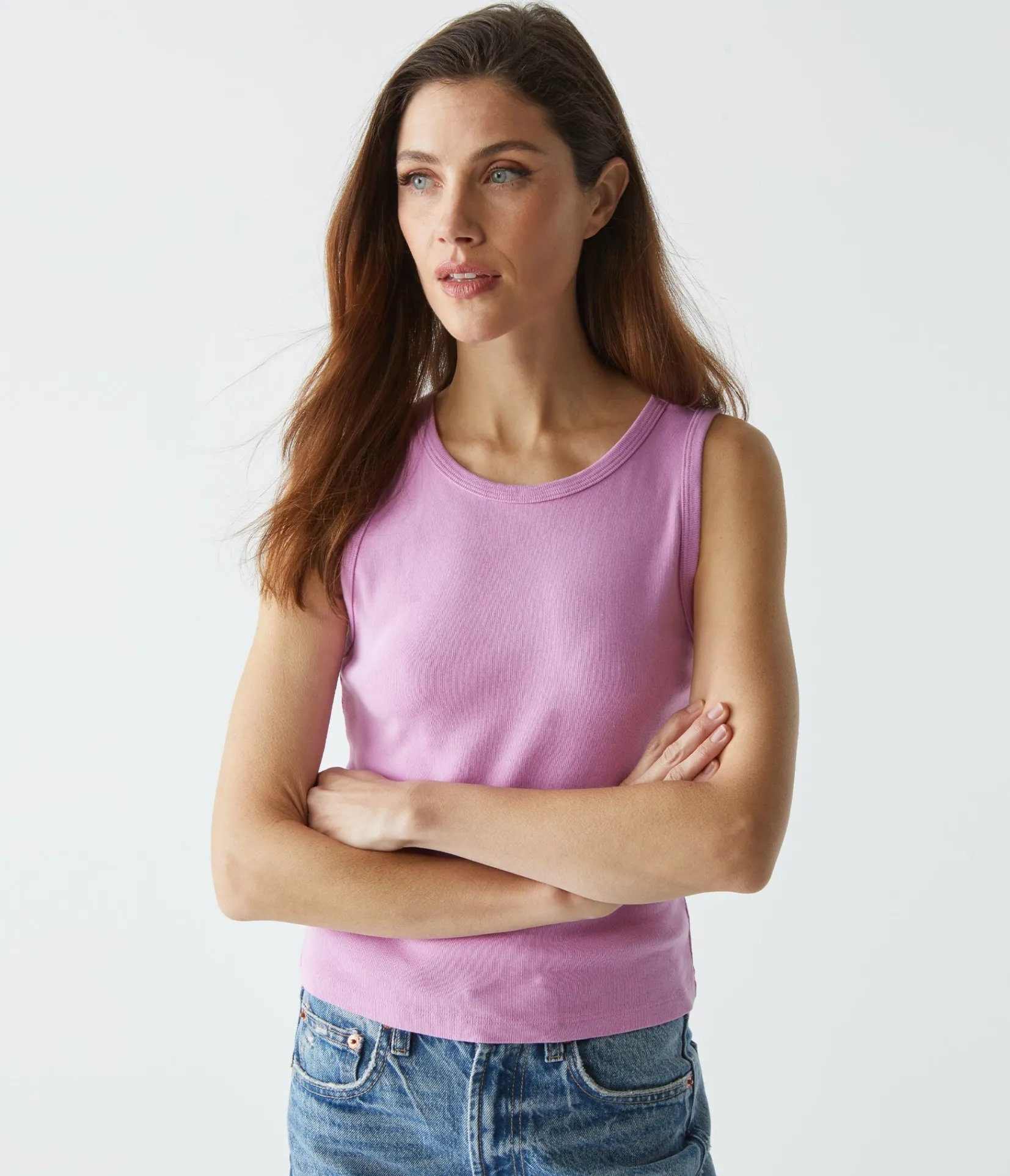 kendall_cropped_tank_2.webp Michael Stars Kendall Cropped Tank- Tank Tops | 1x1 Cotton T-Shirts