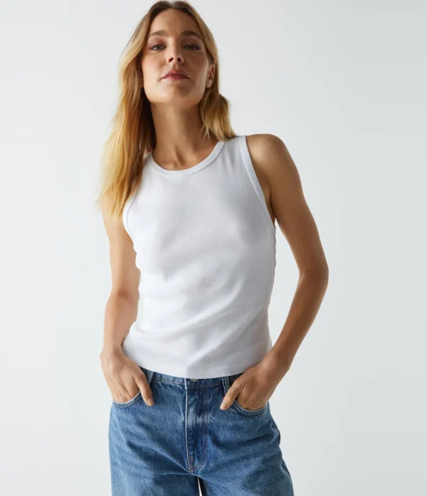 Michael Stars Kendall Cropped Tank- Tank Tops | 1x1 Cotton T-Shirts