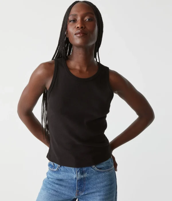 Michael Stars Kendall Cropped Tank- Tank Tops | 1x1 Cotton T-Shirts