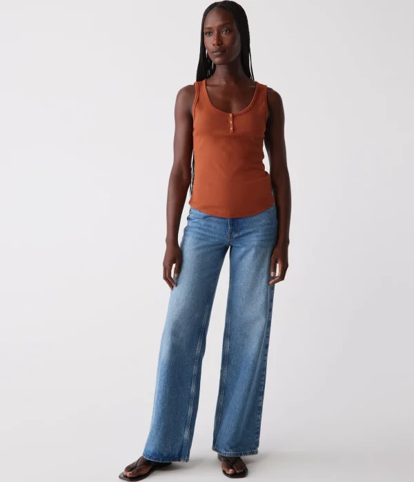 Michael Stars Kris Snap Front Tank- Tank Tops | Ultra Rib T-Shirts