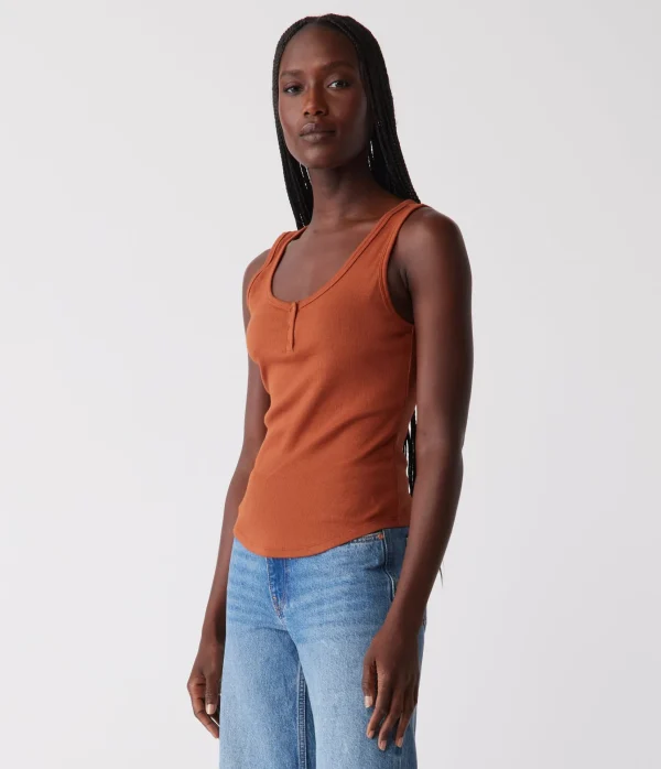 Michael Stars Kris Snap Front Tank- Tank Tops | Ultra Rib T-Shirts