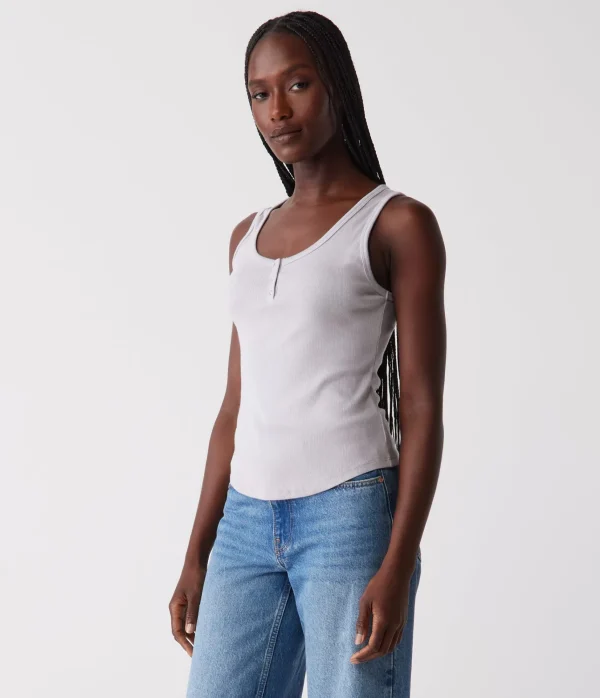 Michael Stars Kris Snap Front Tank- Tank Tops | Ultra Rib T-Shirts