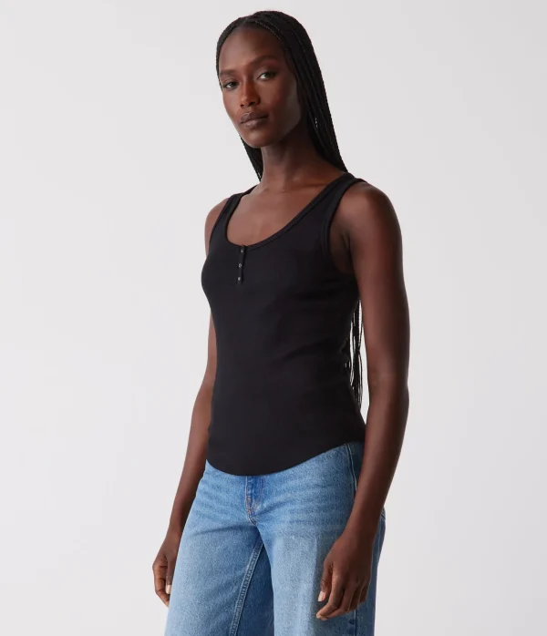 Michael Stars Kris Snap Front Tank- Tank Tops | Ultra Rib T-Shirts